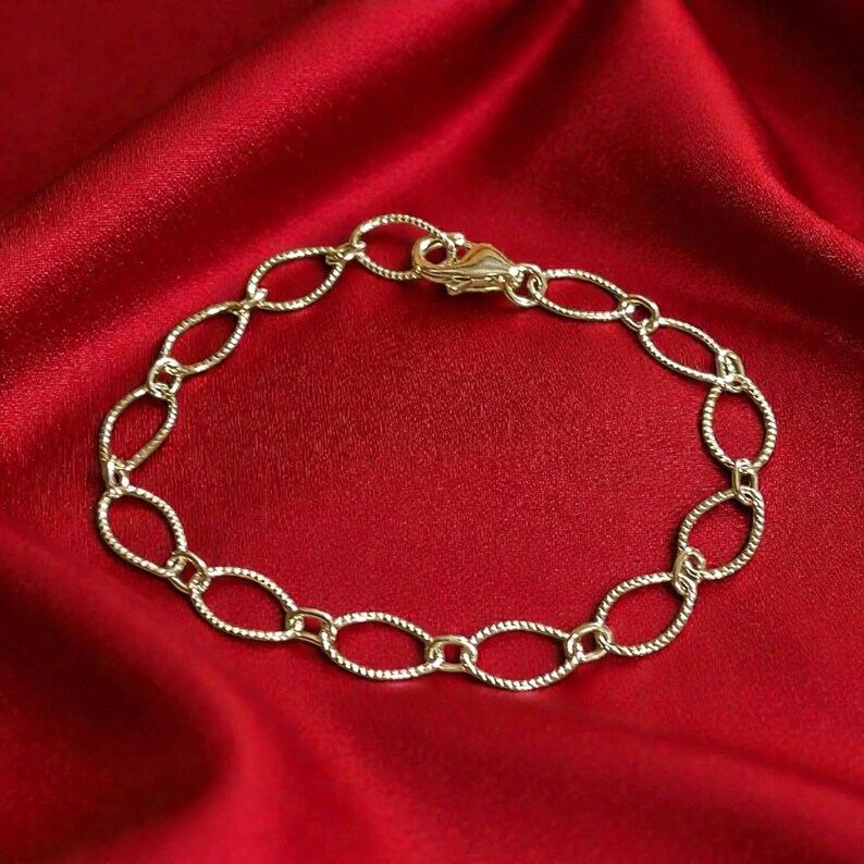 925 Sterling Silver Textured Charm Bracelet Base - D.i.y. - Build Your Charm Bracelet! - - LadybugfeetDesigns -