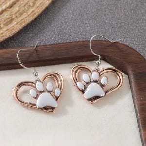 Rustic Dog/Cat Paw Print Earrings, Silver - - LadybugfeetDesigns -