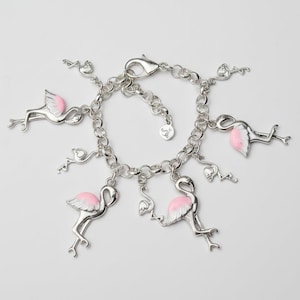 Flamingo Charm Bracelet II - - LadybugfeetDesigns -