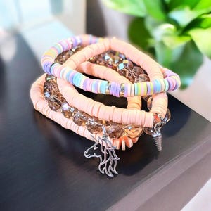 Unicorn Dream Stretch Bracelet Stack - - LadybugfeetDesigns -