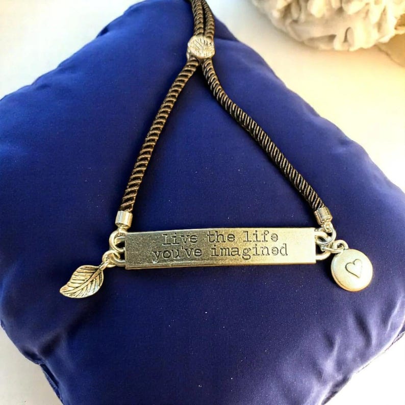 Live the Life You've Imagined Twisted Rope Bolo bracelet - - LadybugfeetDesigns -