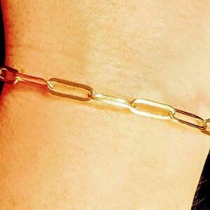 Gold Paperclip Chain Bracelet - - LadybugfeetDesigns -