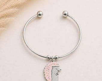 Hedgehog Euro Bangle Cuff, Silver