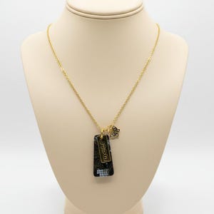 Gold Love Tag necklace, 24 inch - - LadybugfeetDesigns -