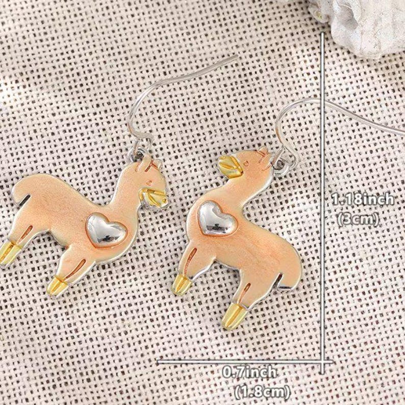 Rustic Alpaca/Llama Hook Earrings - - LadybugfeetDesigns -