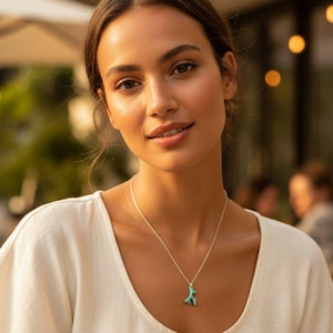 Aqua Blue Coral necklace, Silver - 18- 24 inch - - LadybugfeetDesigns -