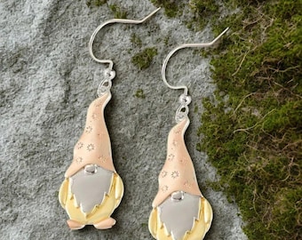Boho Gnome hook earrings II - Silver