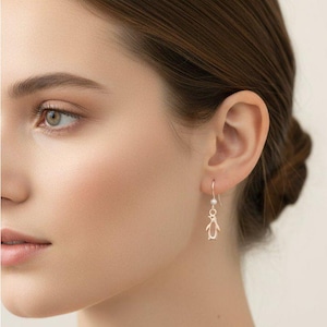 Penguin Sterling Silver dangle earrings - - LadybugfeetDesigns -