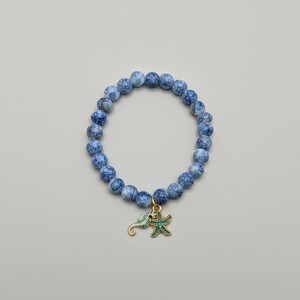 Seahorse Starfish Beaded Stretch Bracelet - - LadybugfeetDesigns -