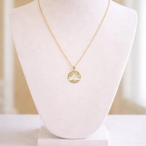 Tree of Life necklace, Gold- 20 inch - - LadybugfeetDesigns -