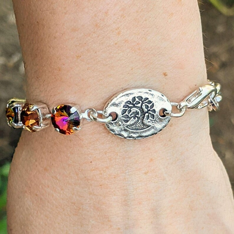 Tree of Life Faceted Crystal Bracelet - - LadybugfeetDesigns -