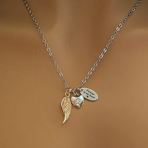 Forever in my Heart Memory necklace, Silver - 20 inch - - LadybugfeetDesigns -