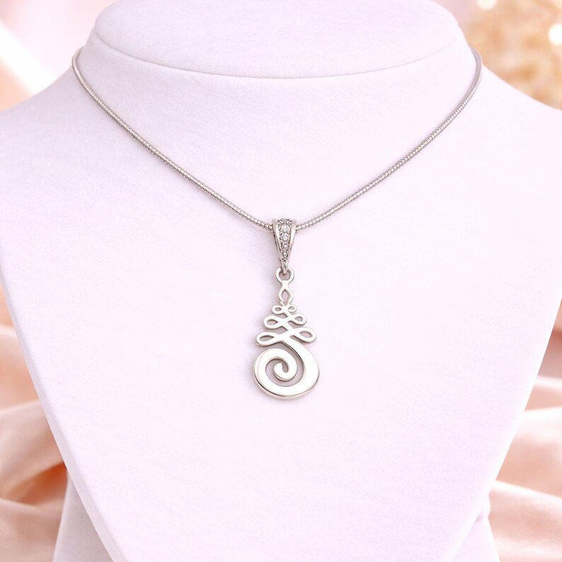 Unalome Earring/Necklace Set, Silver - Adjustable - - LadybugfeetDesigns -