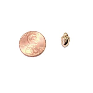 Gold Tiny Acorn Charm - - LadybugfeetDesigns -
