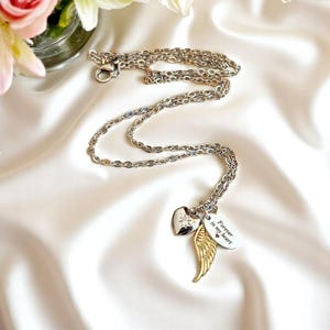 Forever in my Heart Memory necklace, Silver - 20 inch - - LadybugfeetDesigns -
