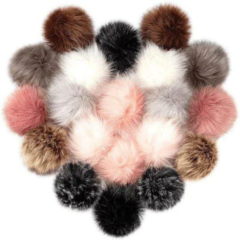 Rhinestone Mother and Baby Keychain/Faux Fur Pom Pom Charm Key Chain-Purse Charm/Journal Charm - - LadybugfeetDesigns -