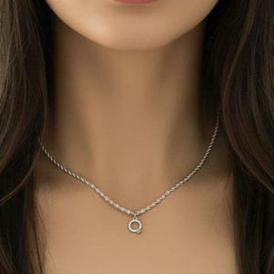 CZ Diamond Engagement Ring Necklace/Earring set, Sterling Silver - - LadybugfeetDesigns -