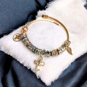 Easy Wrap Memorial Cuff Bracelet, Gold