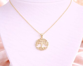 Tree of Life necklace, Gold- 20 inch