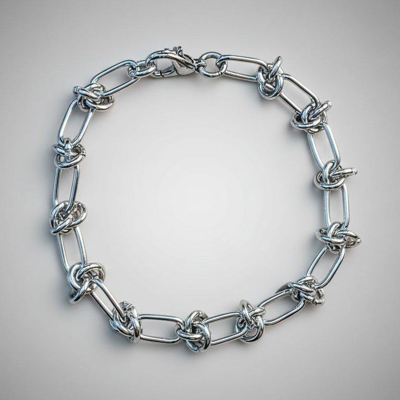 Silver Paperclip Barbed Wire Bracelet, Unisex - - LadybugfeetDesigns -