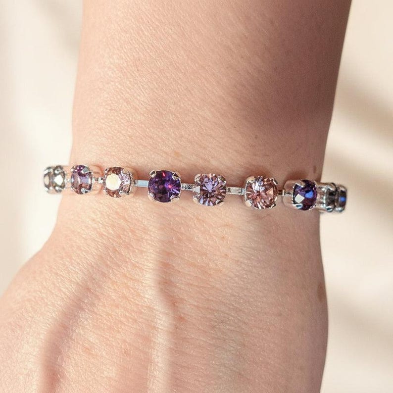 Pink Tree of Life Faceted Crystal Bracelet - - LadybugfeetDesigns -