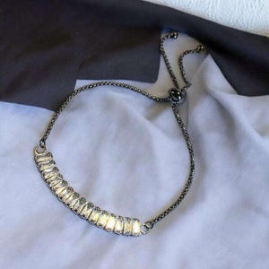 Adjustable Baguette Tennis Bracelet, Black