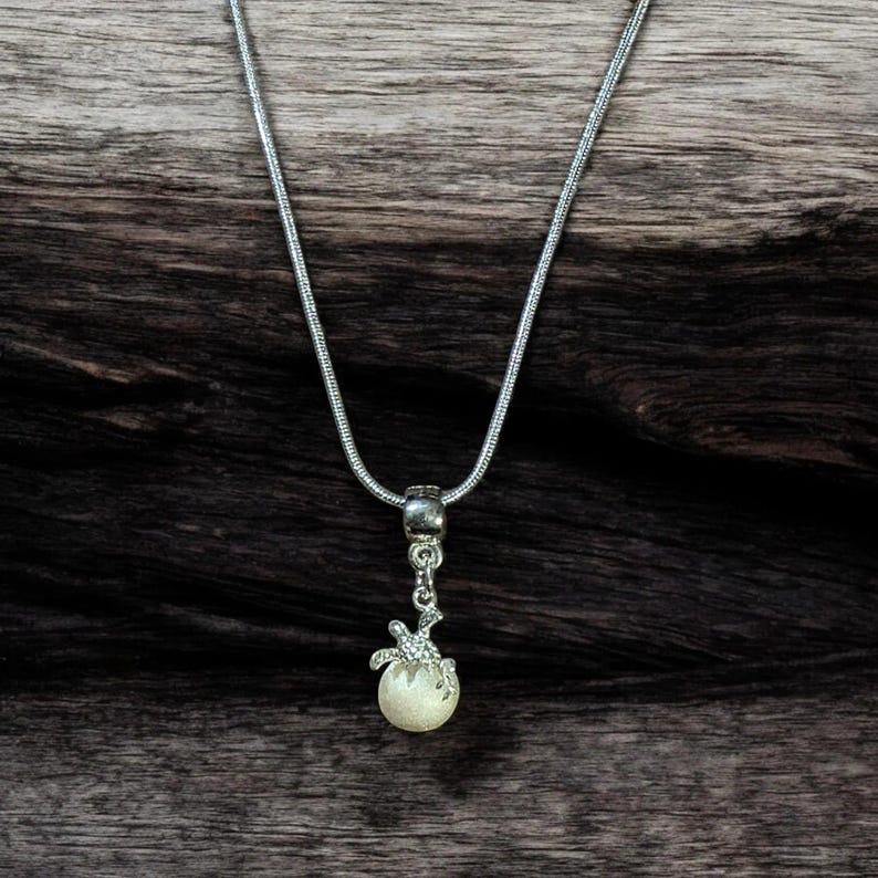 Sea Turtle Hatchling necklace, Sterling Silver - 24 inch - - LadybugfeetDesigns -
