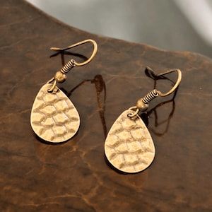 Antique Bronze Crocodile Tears Earrings - - LadybugfeetDesigns -