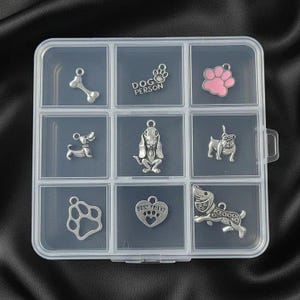Dog Person Charm Box - 9 pc., Silver - - LadybugfeetDesigns -