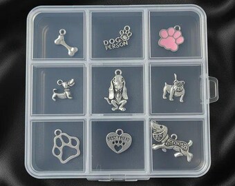 Dog Person Charm Box - 9 pc., Silver