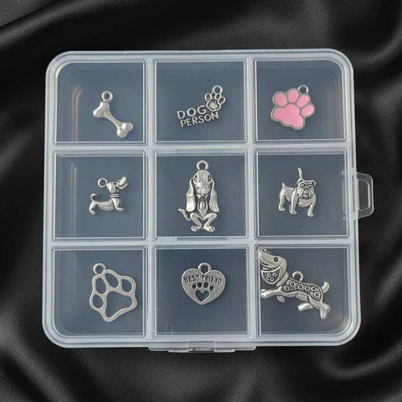 Dog Person Charm Box - 9 pc., Silver - - LadybugfeetDesigns -
