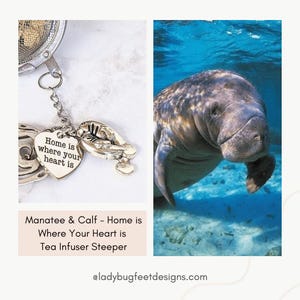 Manatee & Calf - Home is where your Heart is Tea Infuser Steeper - - LadybugfeetDesigns -
