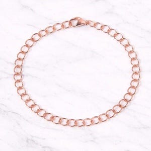 Rose Gold Small Rolo Charm Bracelet Base - D.i.y. - Build Your Charm Bracelet!