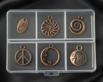 Celestial Mini Charm Box - 6 pc., Rose-Gold/Copper