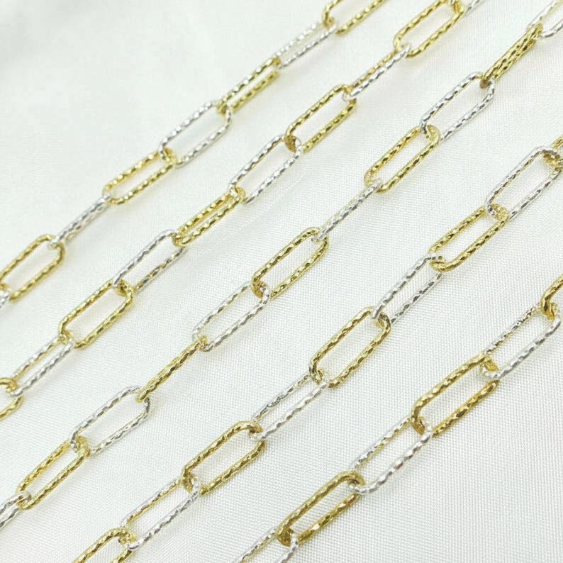 Two-Tone Paperclip & Initial Necklace Set - - LadybugfeetDesigns -