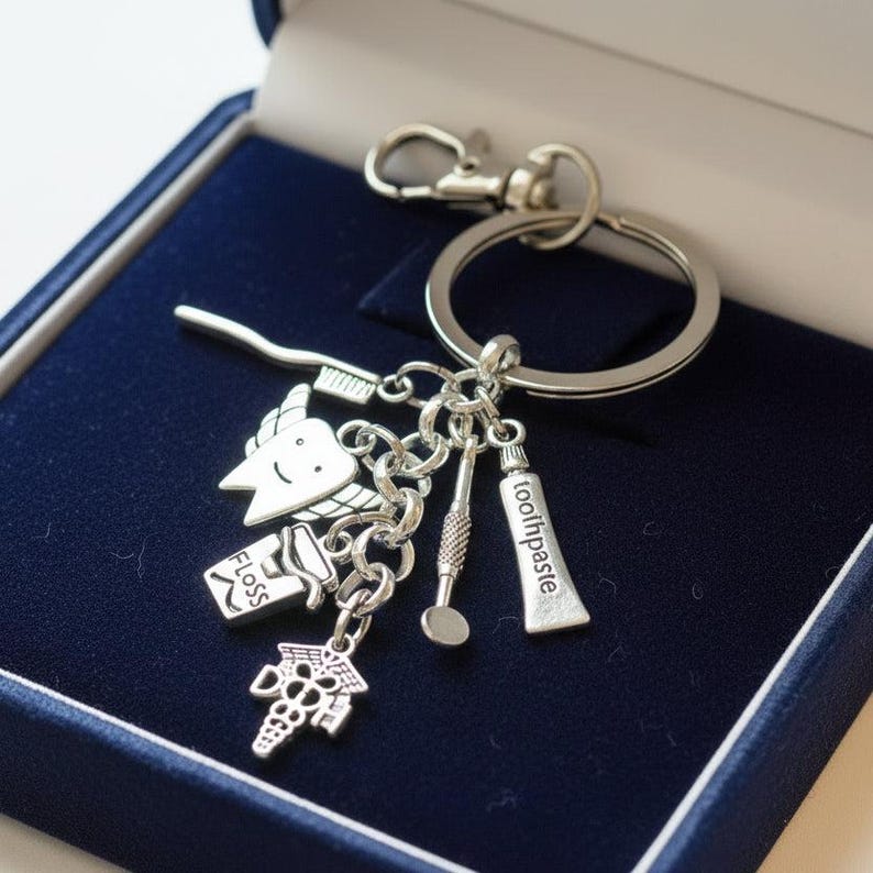 Dental Hygienist Keychain - - LadybugfeetDesigns -