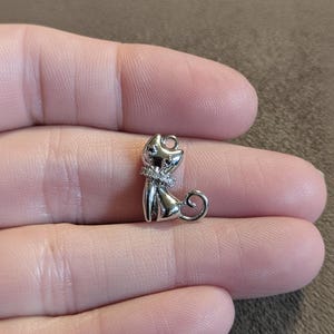 Cat Necklace, 20 inches - Silver - - LadybugfeetDesigns -