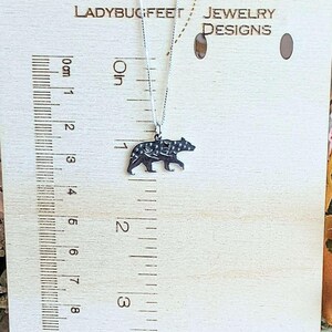 Celestial Bear Pendant charm necklace, Sterling Silver - 22 inch - - LadybugfeetDesigns -