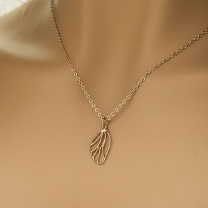 Butterfly/Fairy Wing Rose Gold necklace/earrings set, 18 inch - - LadybugfeetDesigns -