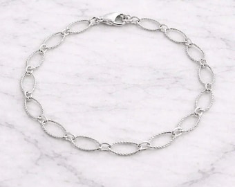 Base per bracciale con ciondoli testurizzata in argento sterling 925 - Fai da te - Crea il tuo bracciale con ciondoli!