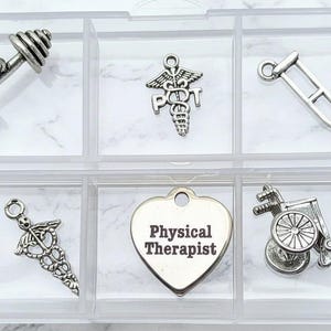 Physical Therapist Mini Charm Box - 6 pc., Silver - - LadybugfeetDesigns -