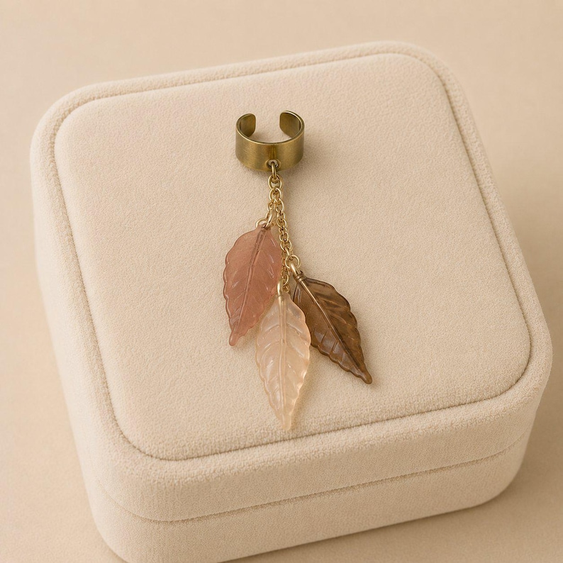 Autumn Leaves Ear Cuff, Gold - - LadybugfeetDesigns -