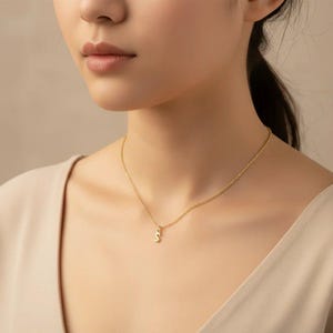 Mini Bubble Initial Necklace - Gold- 20 inch - - LadybugfeetDesigns -