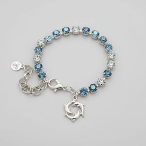 Dolphin Trio Faceted Crystal Bracelet - - LadybugfeetDesigns -