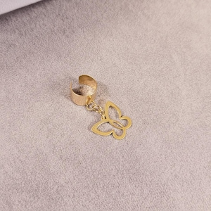 Butterfly Ear Cuff, Gold - - LadybugfeetDesigns -
