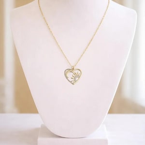 Sun Moon Heart necklace, Gold - 20 inch - - LadybugfeetDesigns -
