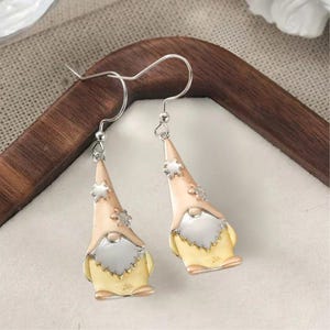 Boho Gnome hook earrings III - Silver - - LadybugfeetDesigns -