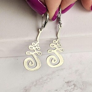 Unalome Earring/Necklace Set, Silver - Adjustable - - LadybugfeetDesigns -