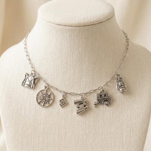 Happy Camper Multi Charm Link ketting, zilver - 50 cm
