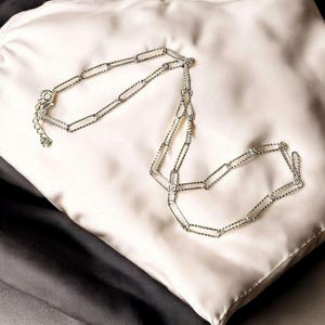 Diamond Cut Paperclip Chain necklace, Silver - 18- 24 inch - - LadybugfeetDesigns -